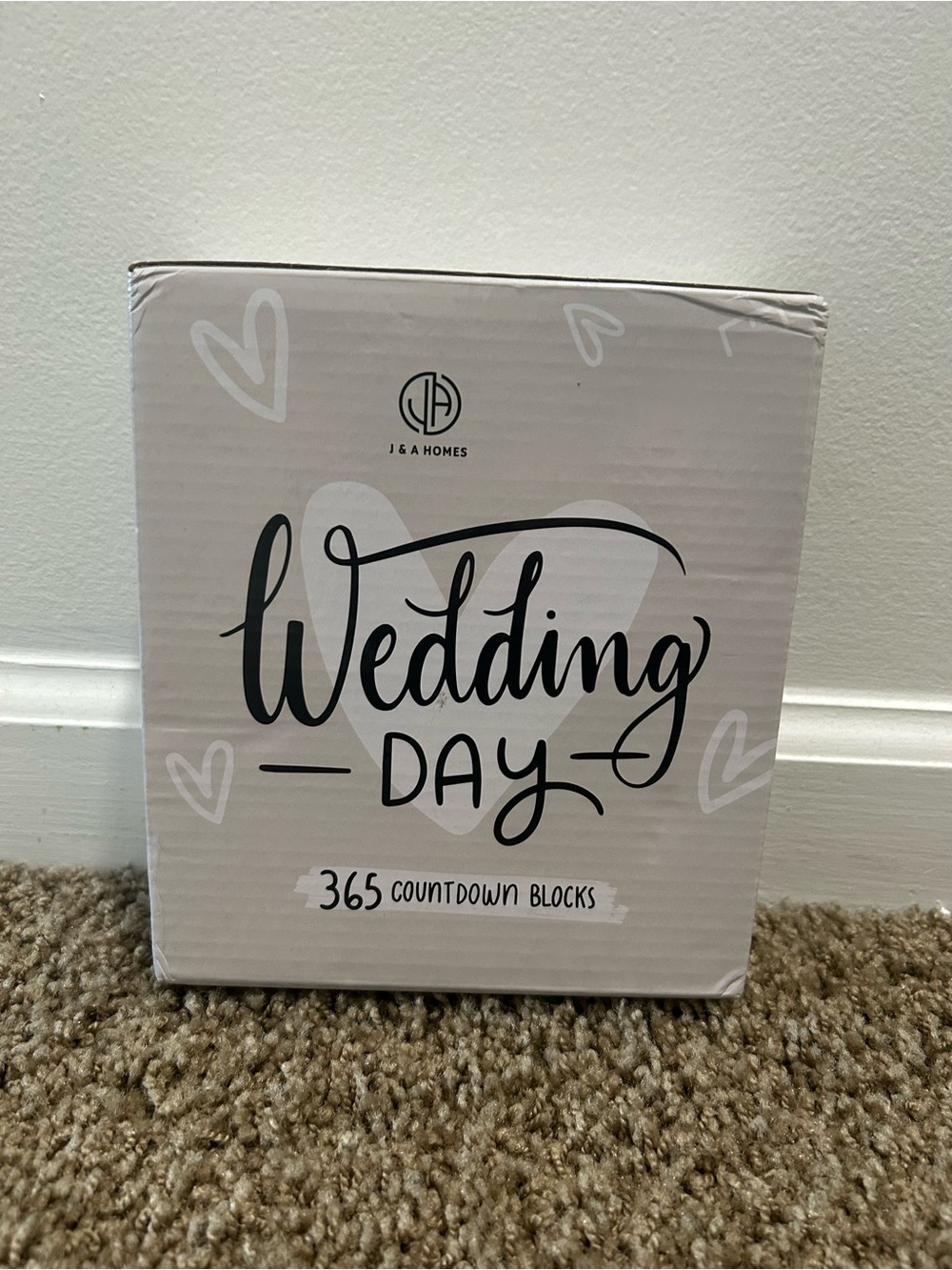 Mr. and Mrs. Wedding Countdown Blocks - Brown and White - Picture 2 of 4
